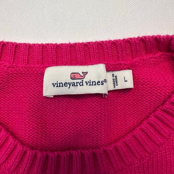 Vineyard Vines Pink Crewneck Sweater with Whale Motif - Picture 5 of 7
